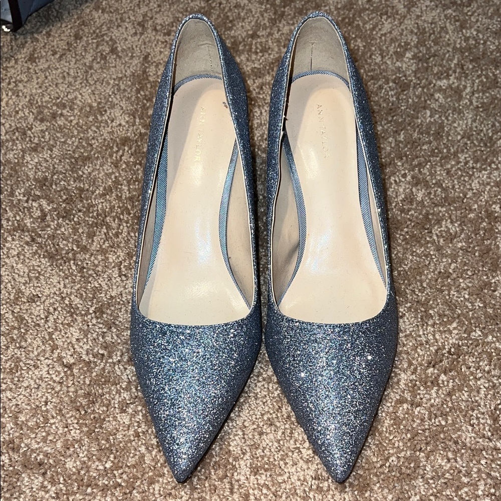 Ann Taylor Sparkly silver  Heels